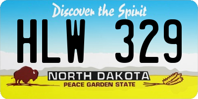 ND license plate HLW329