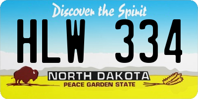ND license plate HLW334