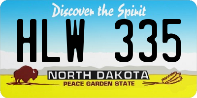 ND license plate HLW335