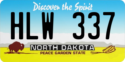 ND license plate HLW337