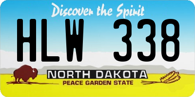 ND license plate HLW338