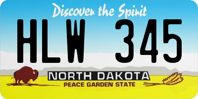 ND license plate HLW345
