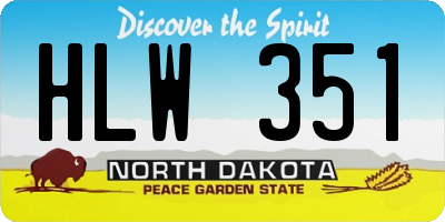 ND license plate HLW351