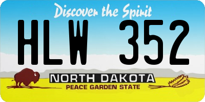 ND license plate HLW352