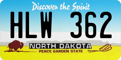 ND license plate HLW362