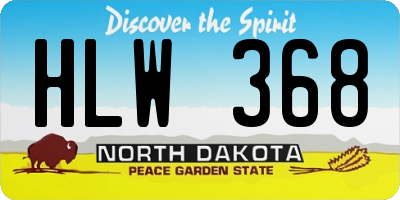 ND license plate HLW368