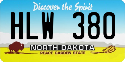 ND license plate HLW380