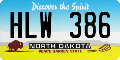 ND license plate HLW386