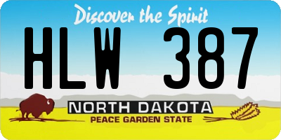 ND license plate HLW387