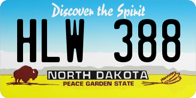 ND license plate HLW388