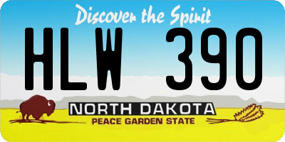 ND license plate HLW390