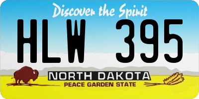 ND license plate HLW395