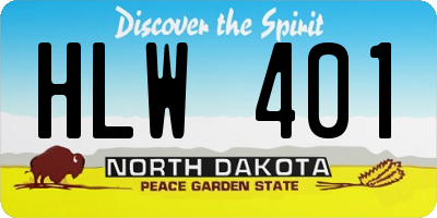 ND license plate HLW401