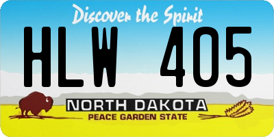 ND license plate HLW405