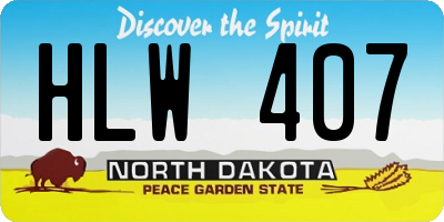 ND license plate HLW407