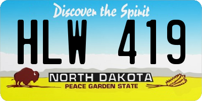ND license plate HLW419