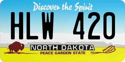 ND license plate HLW420