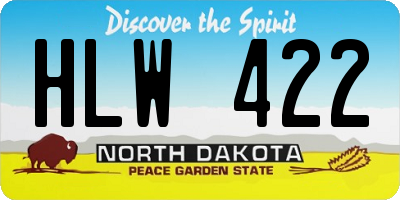 ND license plate HLW422