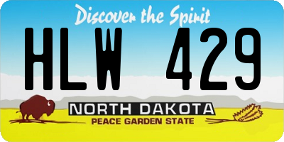 ND license plate HLW429
