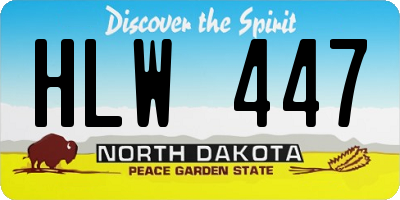 ND license plate HLW447