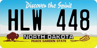ND license plate HLW448