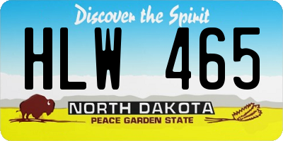 ND license plate HLW465