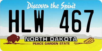 ND license plate HLW467