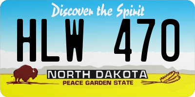 ND license plate HLW470