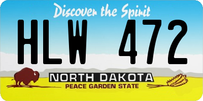 ND license plate HLW472