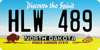 ND license plate HLW489
