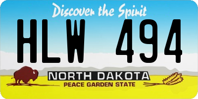 ND license plate HLW494