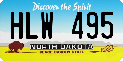ND license plate HLW495