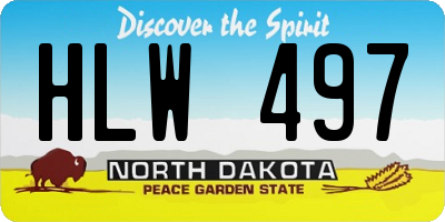 ND license plate HLW497