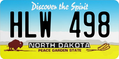 ND license plate HLW498