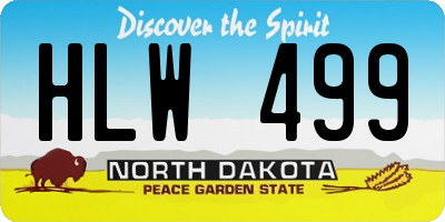 ND license plate HLW499