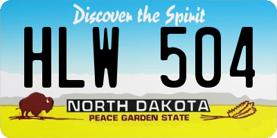 ND license plate HLW504