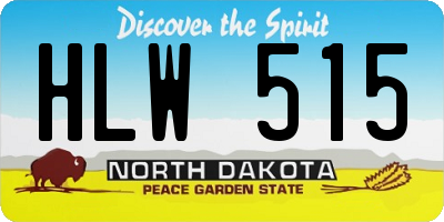 ND license plate HLW515