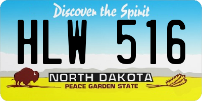 ND license plate HLW516