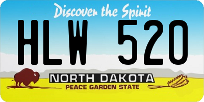 ND license plate HLW520