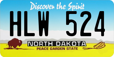 ND license plate HLW524