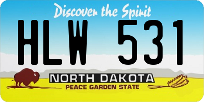 ND license plate HLW531
