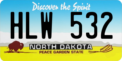 ND license plate HLW532