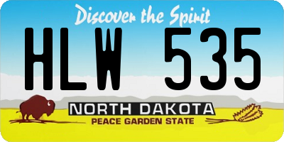 ND license plate HLW535