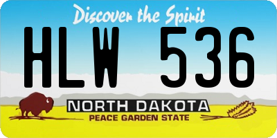 ND license plate HLW536