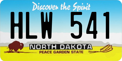 ND license plate HLW541