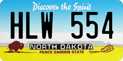 ND license plate HLW554