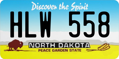 ND license plate HLW558