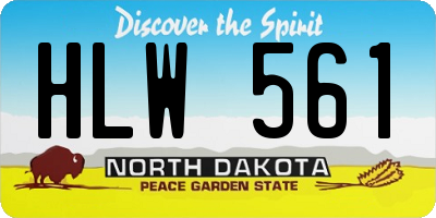ND license plate HLW561