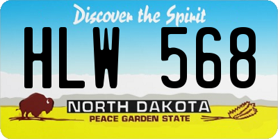 ND license plate HLW568