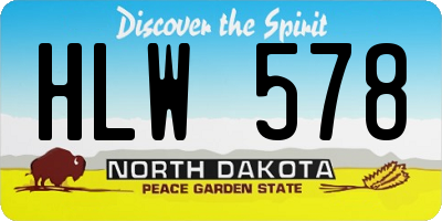 ND license plate HLW578
